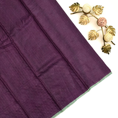 Purple Tussar Silk Saree with Rexona Cut work Pallu