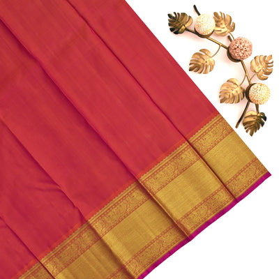 Light Brown Kanchipuram Silk Saree with Zari Creeper Design