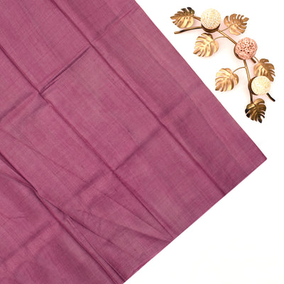 Onion Pink Tussar Silk Saree with Lotus Printed Design