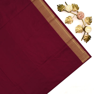 Rust Banarasi Silk Saree with Zari Stripes Design