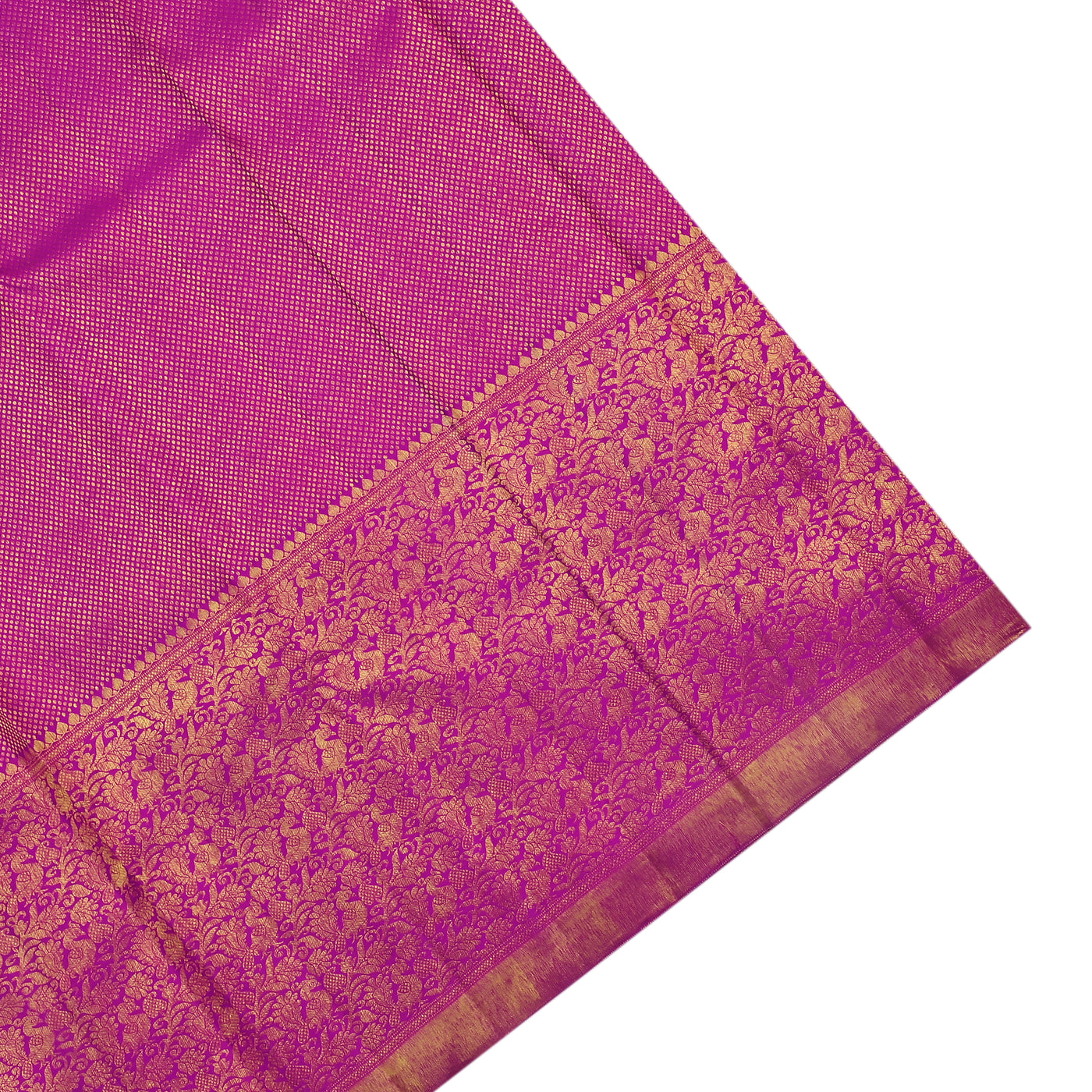 Pink Kanchipuram Silk Saree with Dots Design