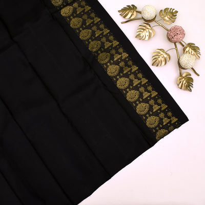 Pink Kanchi Silk Saree with Black Blouse