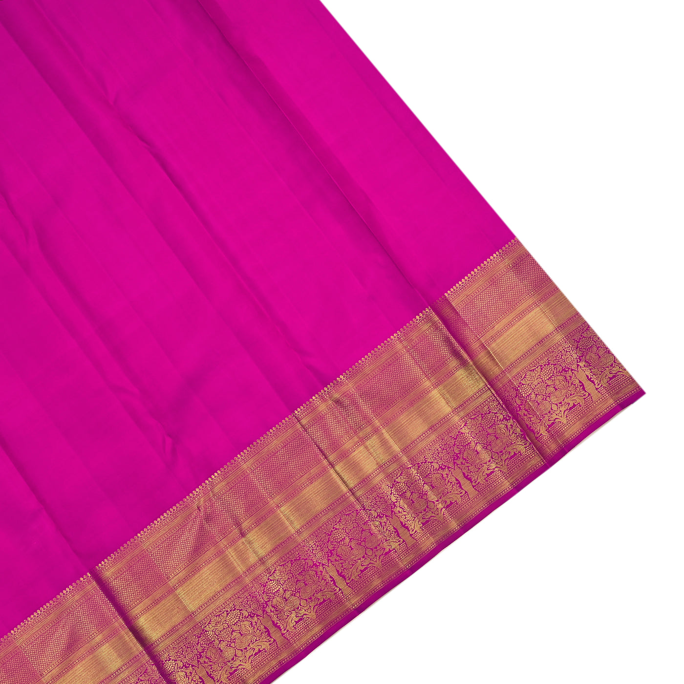 Peach Kanchipuram Silk Saree with Floral Leaf Design