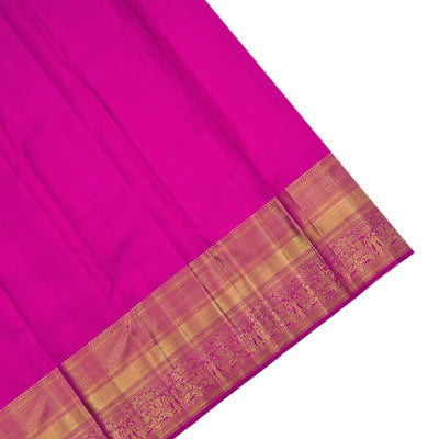 Peach Kanchipuram Silk Saree with Floral Leaf Design