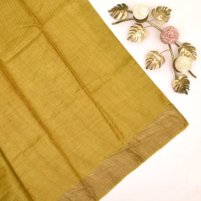 Apple Green Tussar Printed Saree with zari lines blouse