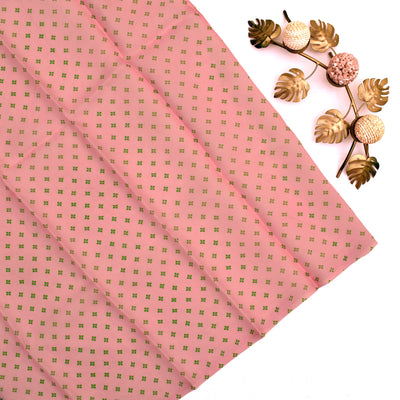 Baby Pink Organza Saree with Big Floral Printed Design