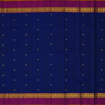 Ms Blue Kanchipuram Silk Saree with Small Zari Butta Design