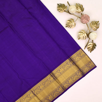 anyaonline orange-kanchi-silk-saree-with-violet-pallu-and-blouse