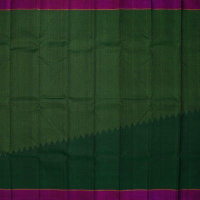 Dark Green Kanchipuram Silk Saree with Vairaoosi Design