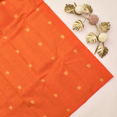Anya Online  black-kanchi-silk-saree-with-orange-blouse