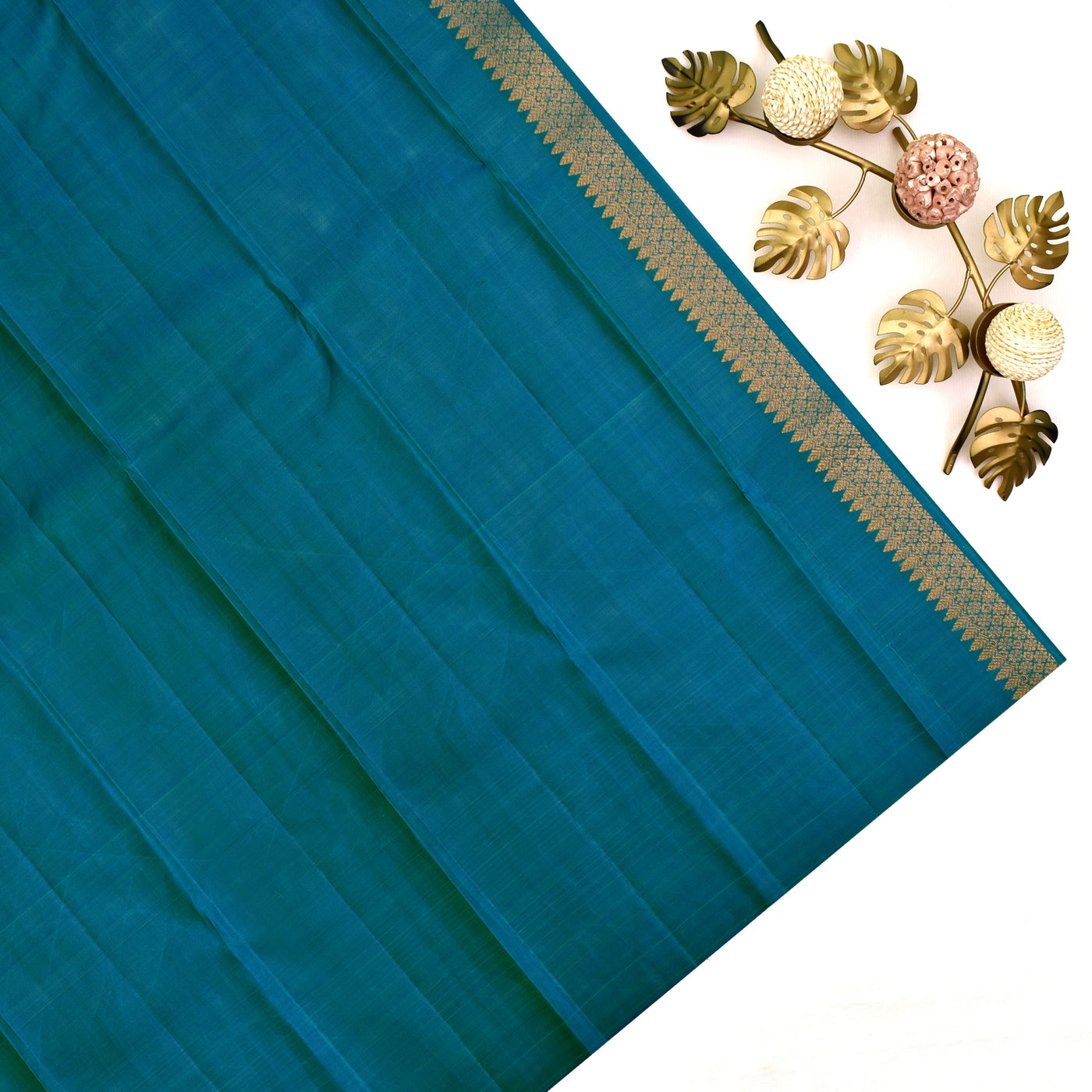 V Pakku Kanchipuram Silk Saree with Getti Self Butta Design
