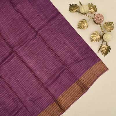 green tussar silk saree with violet blouse