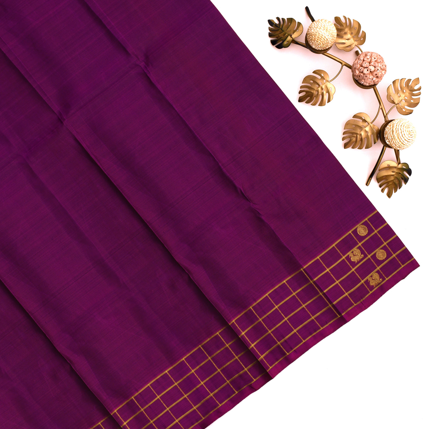 MS Blue Kanchipuram Silk Saree with Small Zari Butta Design