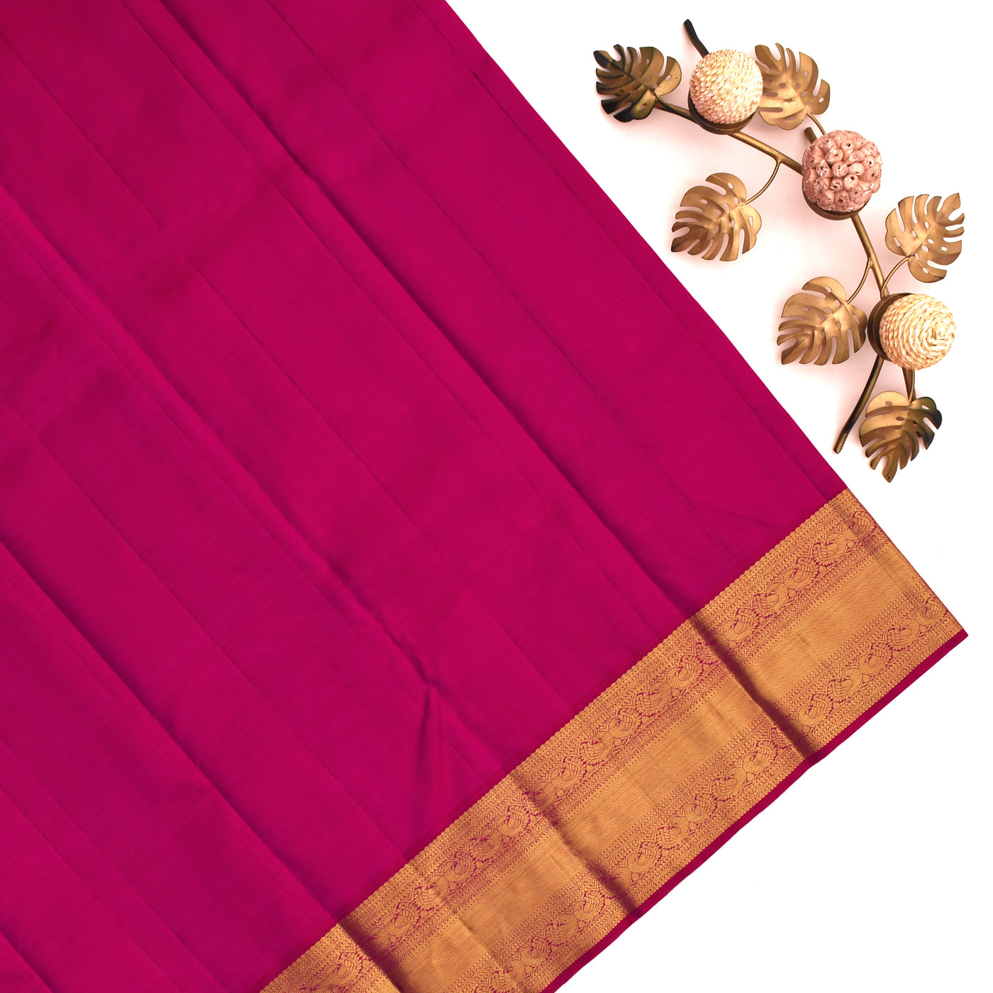 Off White Kanchipuram Silk Saree with Tree Butta Design