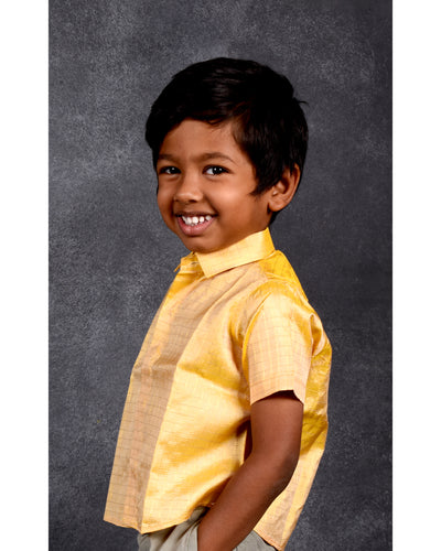 Golden Yellow Kanchi Silk Shirt