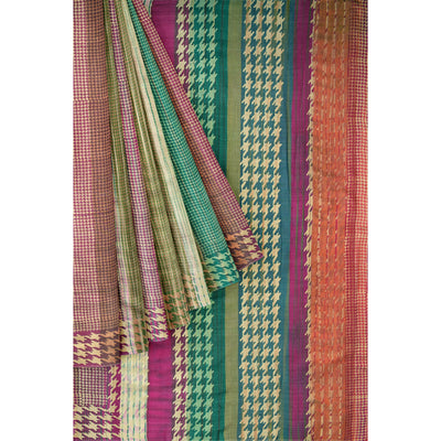 multi-color-printed-tussar-saree-with-sea-green-blouse