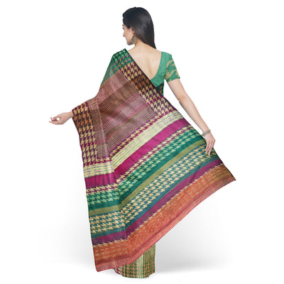 multi-color-printed-tussar-saree-with-sea-green-blouse