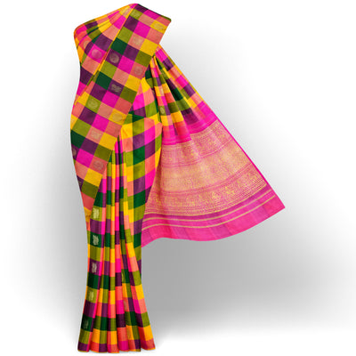 multicolor-checked-kanchi-silk-saree