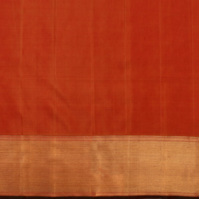 light-grey-checked-organza-silk-saree-with-orange-blouse